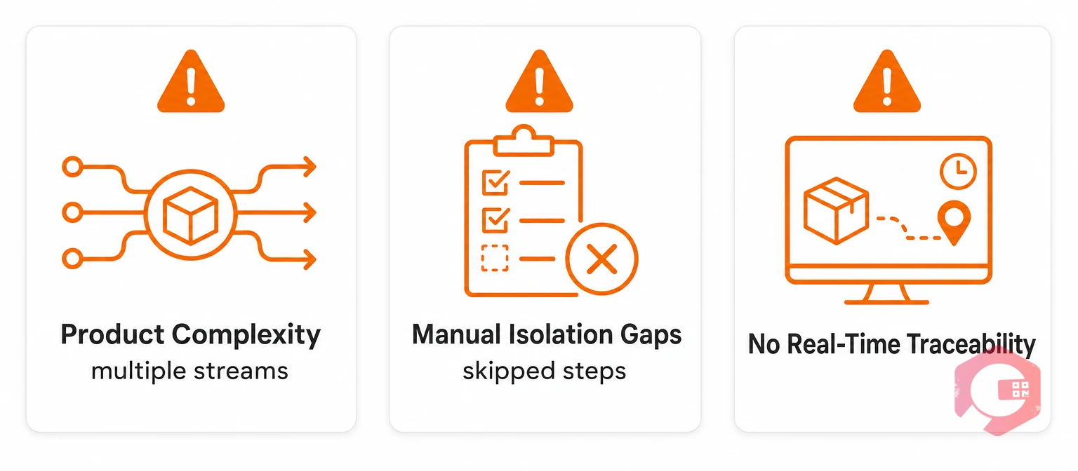 3 root causes of cross-contamination in milk processing: product complexity, manual gaps, no traceability | Cryotos