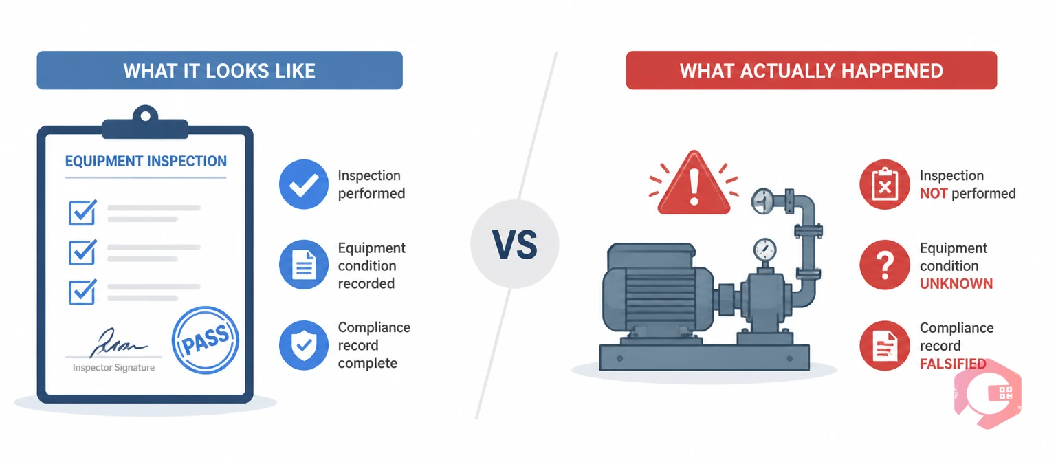 What pencil whipping is in maintenance - what it looks like vs what actually happened | Cryotos