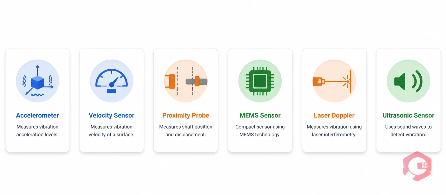 Six types of vibration sensors for condition monitoring: accelerometer, velocity sensor, proximity probe, MEMS, laser Doppler, ultrasonic | Cryotos