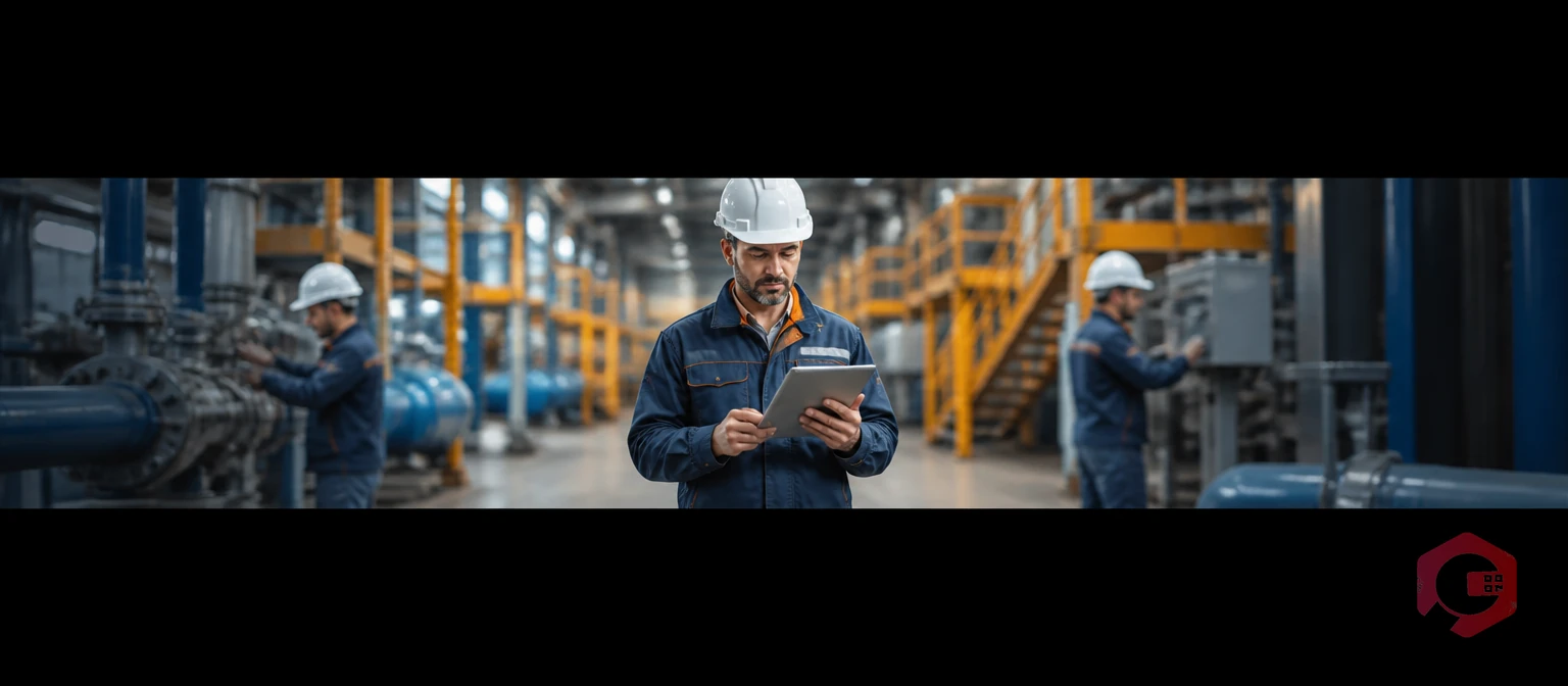Field workforce manager reviewing shift compliance reports on tablet at industrial facility | Cryotos