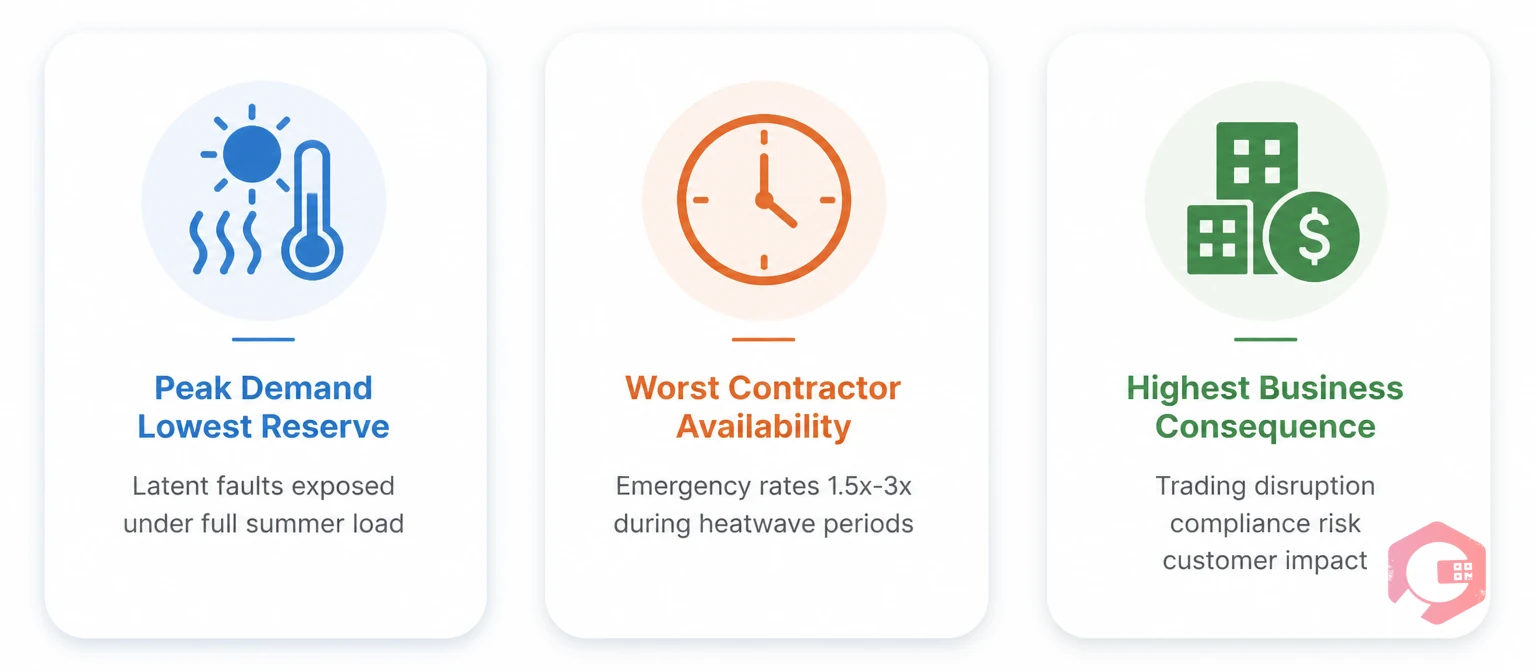 Three reasons summer concentrates HVAC maintenance costs: peak demand, contractor availability, and business consequence | Cryotos