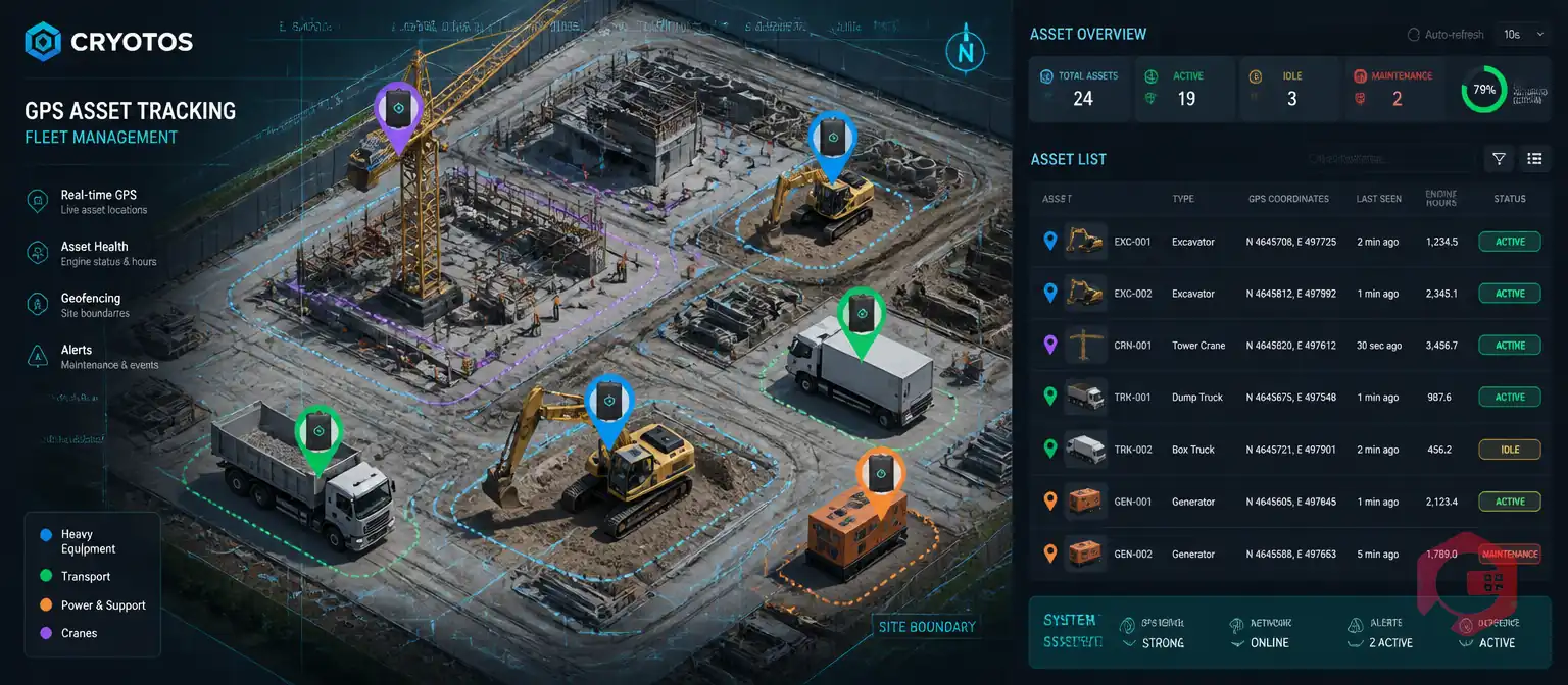 GPS Asset Tracking for Fleet Vehicles and Construction Equipment | Cryotos