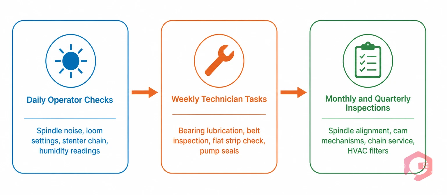 Three-Tier Preventive Maintenance Schedule for Textile Plants: Daily Checks, Weekly Tasks, Monthly Inspections | Cryotos