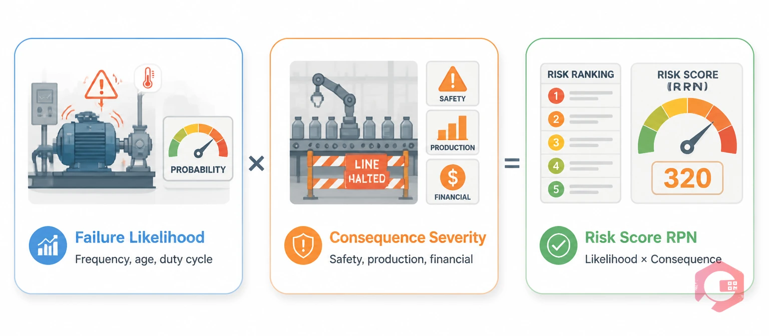 Risk Based Maintenance concept: Failure Likelihood x Consequence Severity = Risk Score RPN | Cryotos