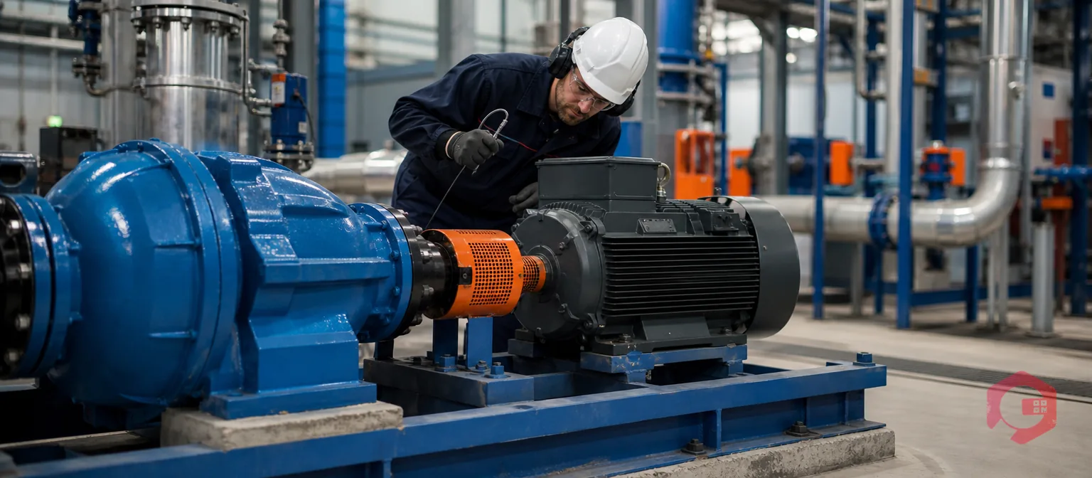 Technician inspecting a degraded but running industrial pump | Cryotos