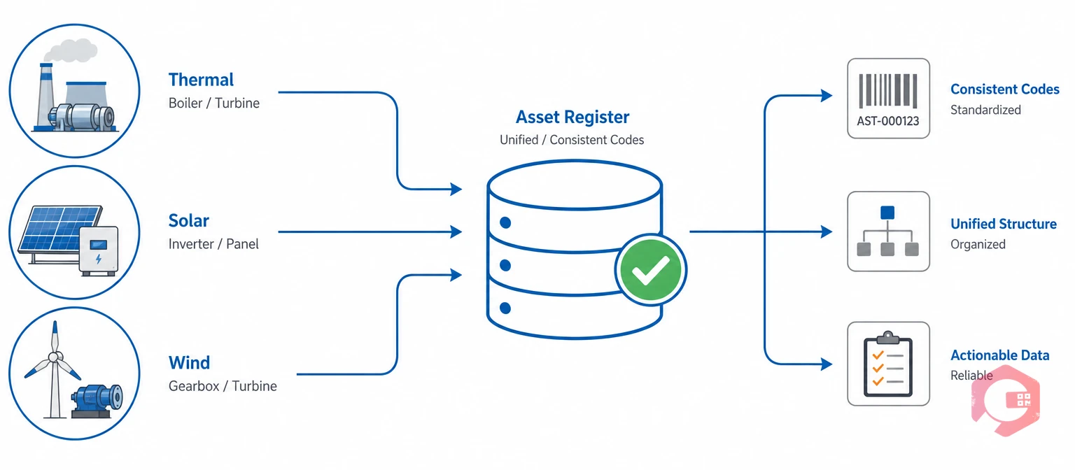Unified asset register combining thermal, solar, and wind assets | Cryotos