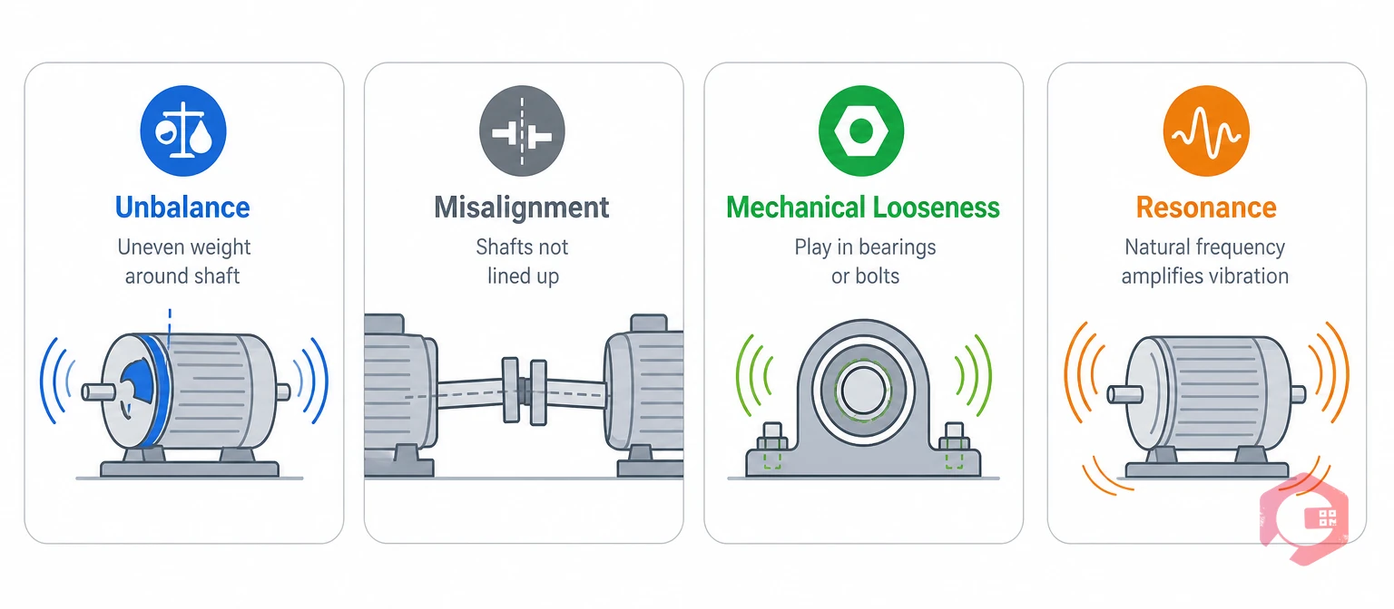 Four common types of machine vibration: unbalance, misalignment, looseness, and resonance | Cryotos