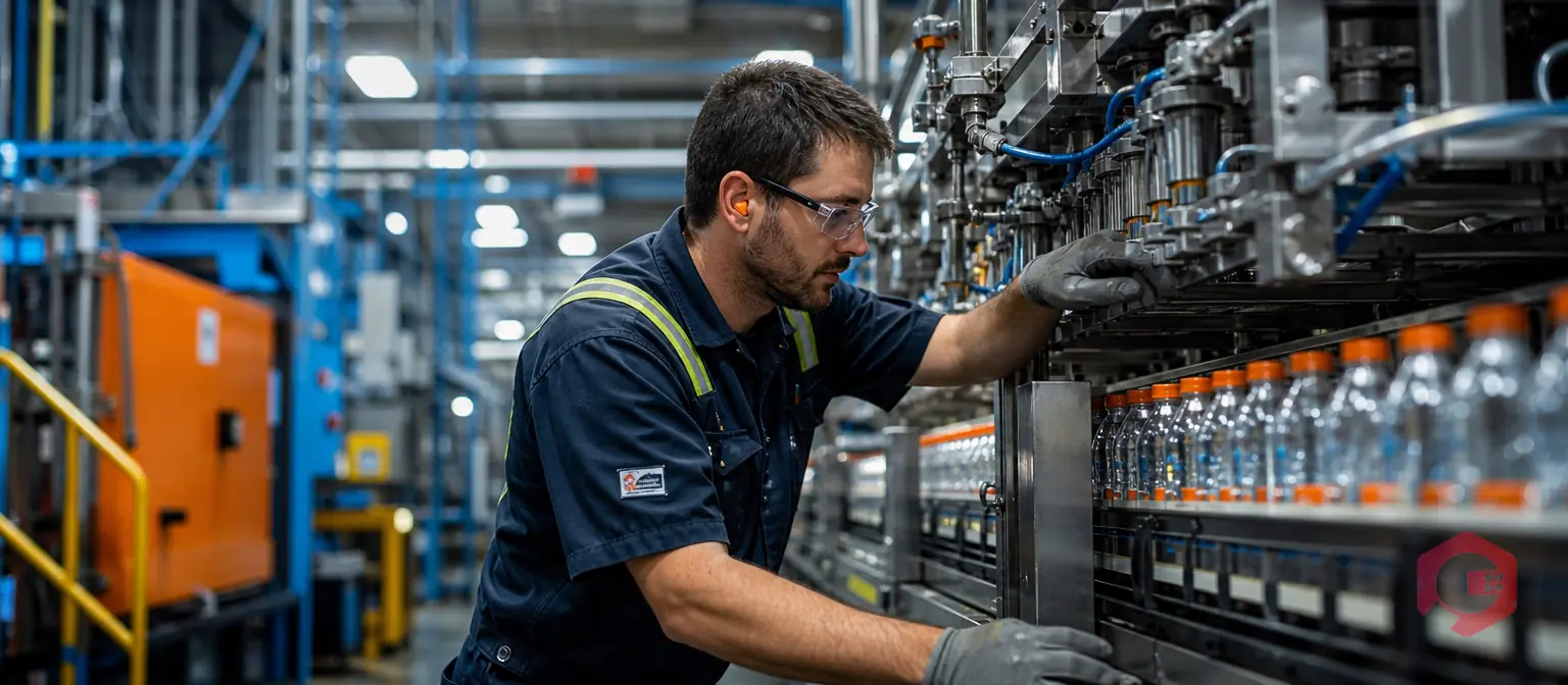 Technician inspecting a high-usage industrial production line | Cryotos