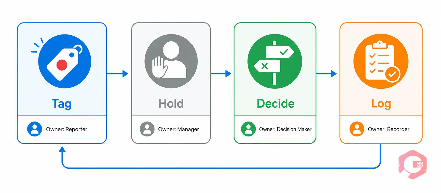 The Red Tag Accountability Loop: Tag, Hold, Decide, Log | Cryotos