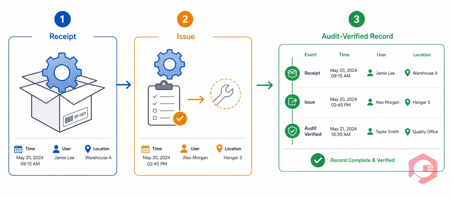 How a compliant inventory audit trail records every part transaction | Cryotos