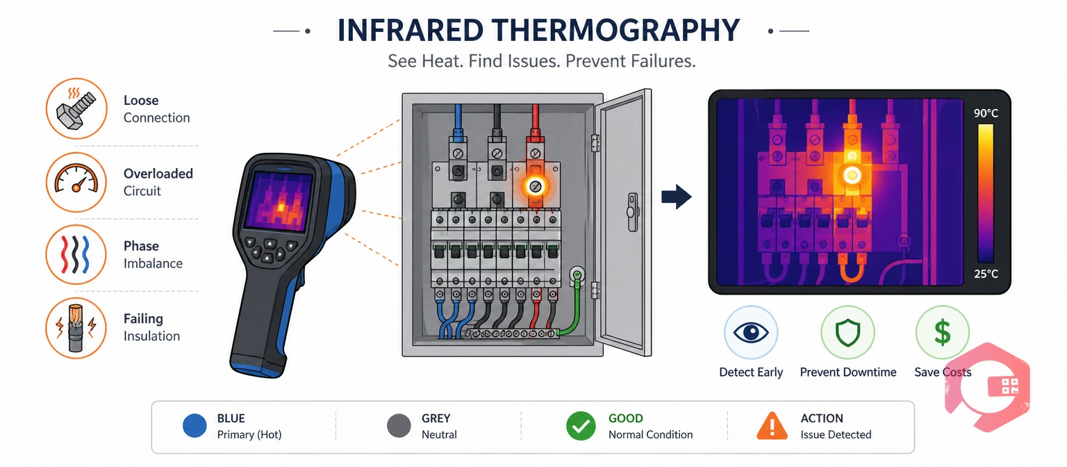 How infrared thermography detects heat faults on live electrical equipment | Cryotos