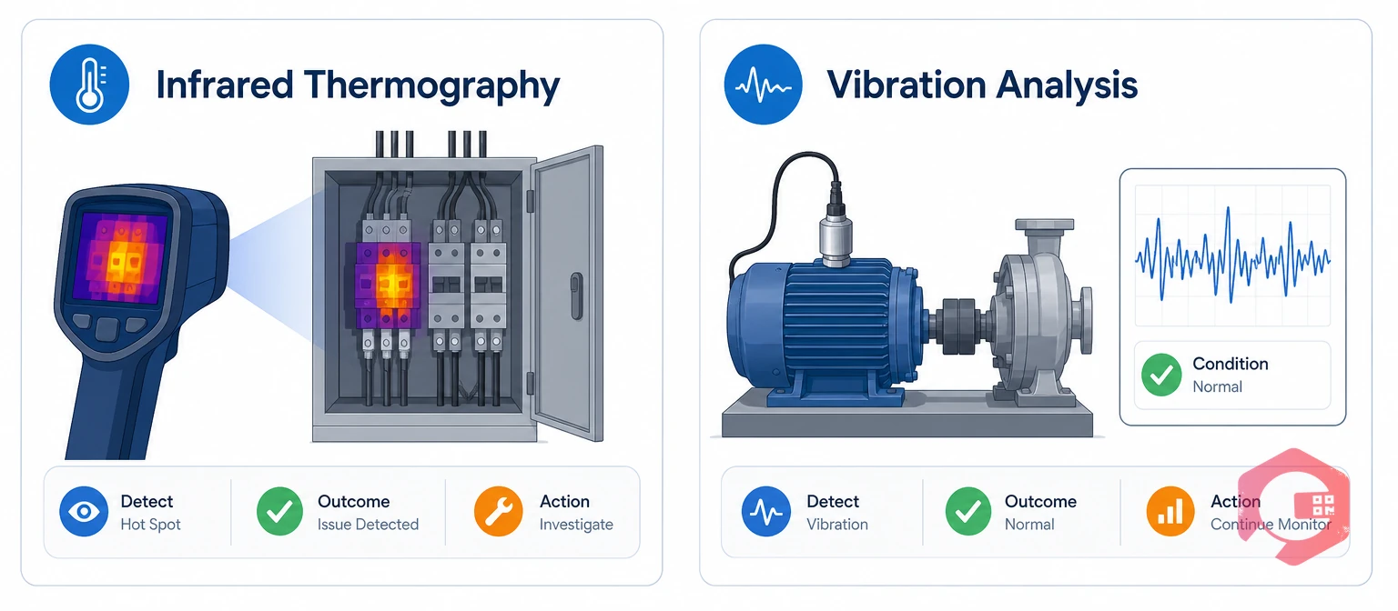 Comparison of infrared thermography and vibration analysis techniques | Cryotos