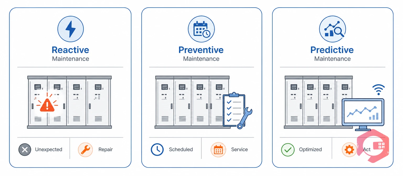 Reactive vs preventive vs predictive maintenance strategies for switchgear | Cryotos
