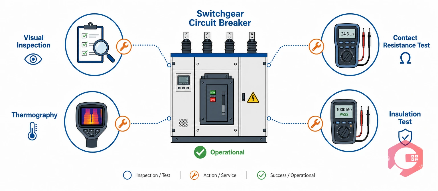 Overall concept of switchgear and circuit breaker maintenance tasks | Cryotos