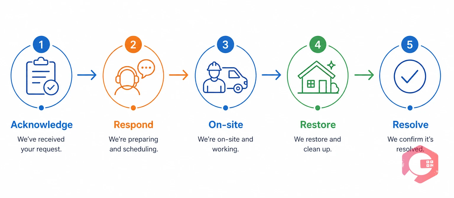 The five clock events in a contractor SLA from acknowledgement to resolution | Cryotos