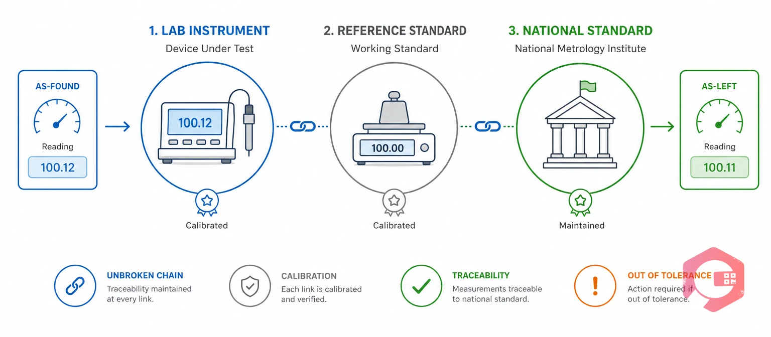 Laboratory calibration traceability chain from instrument to national standard | Cryotos