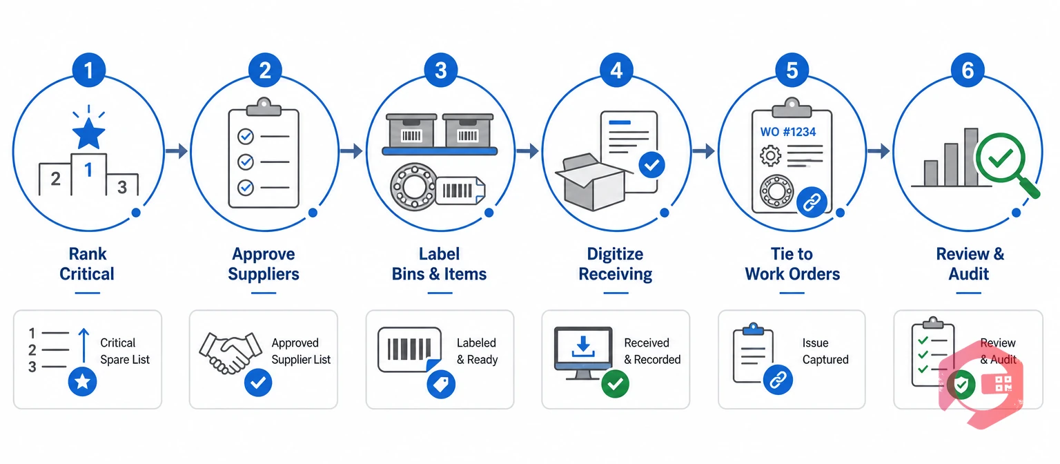 Six-step process to implement spare parts traceability in a CMMS | Cryotos
