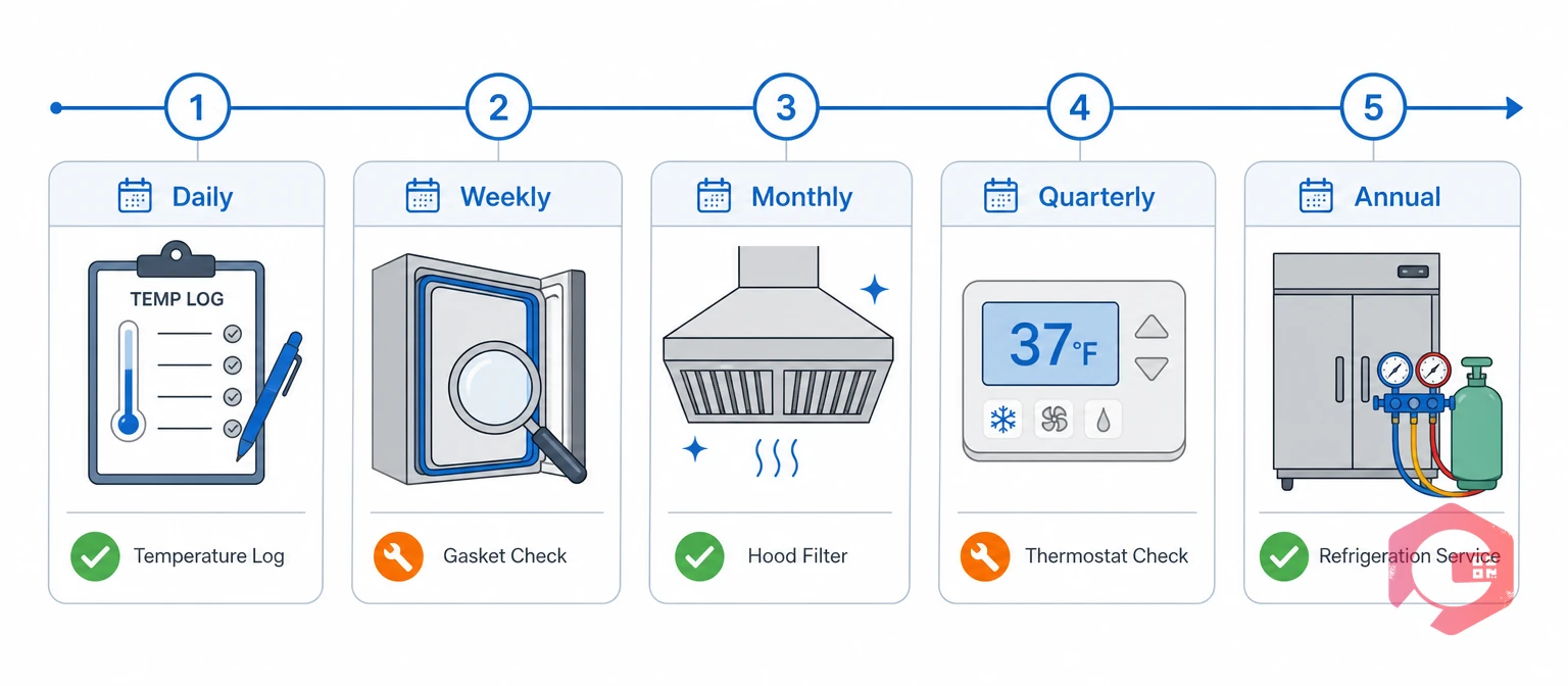 Restaurant maintenance schedule cadence from daily to annual tasks | Cryotos