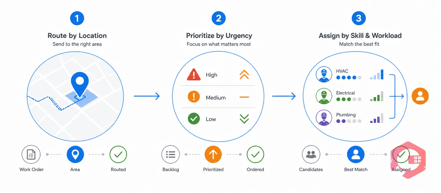 Routing work orders and approvals by role in three stages | Cryotos