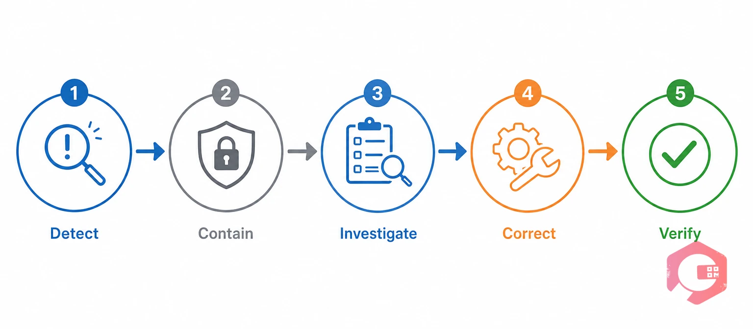 CAPA Close-Out Method five stages Detect Contain Investigate Correct Verify | Cryotos