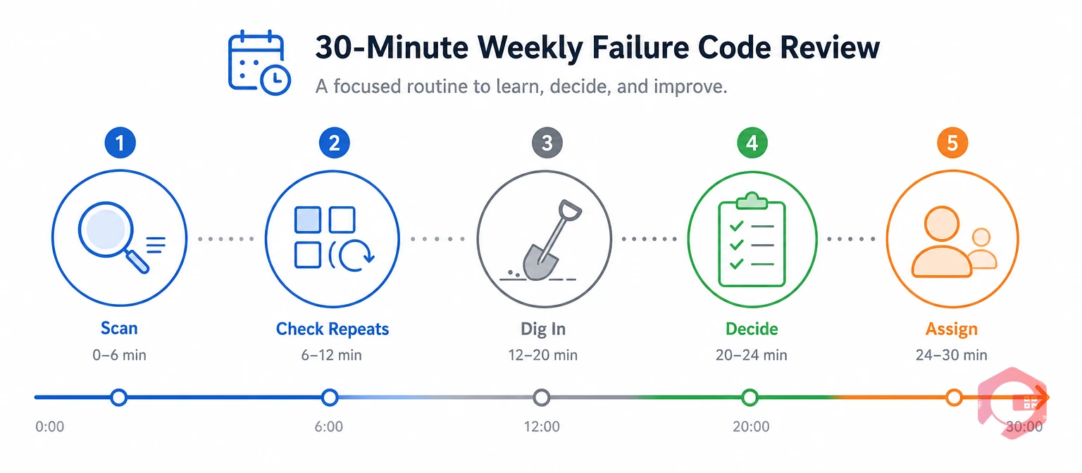 A 30-minute weekly failure code review routine for a maintenance in-charge | Cryotos