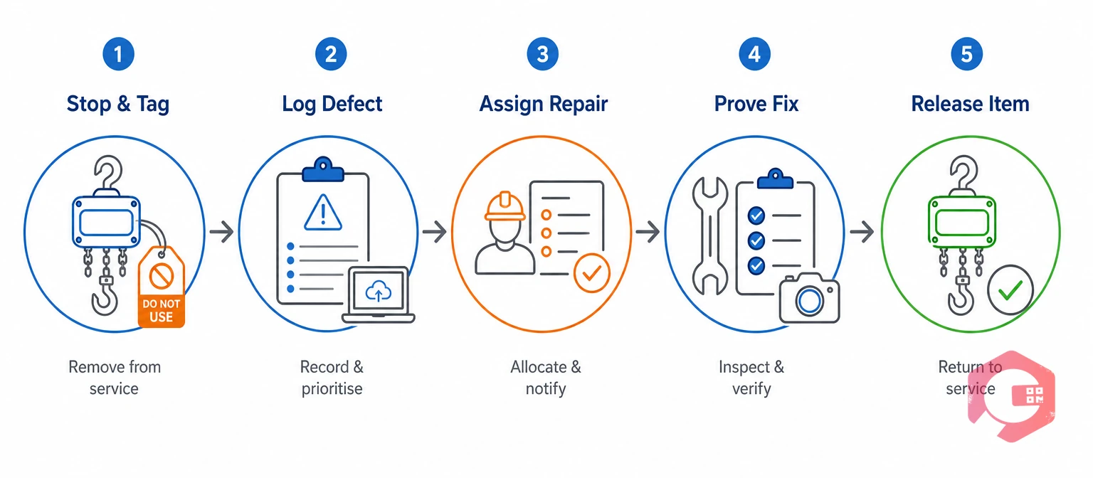 Five-step process for handling a LOLER defect from report to return to service | Cryotos