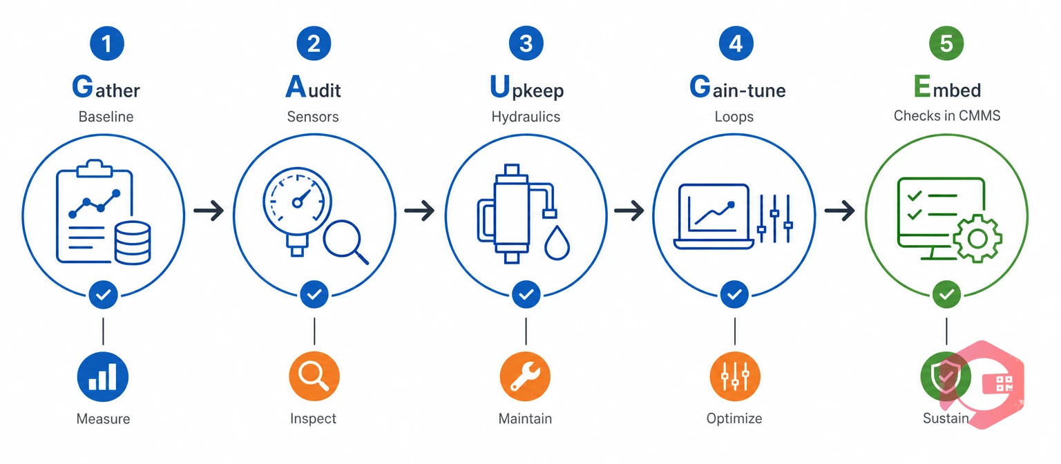 The GAUGE Framework five-step process for automatic gauge control optimization | Cryotos