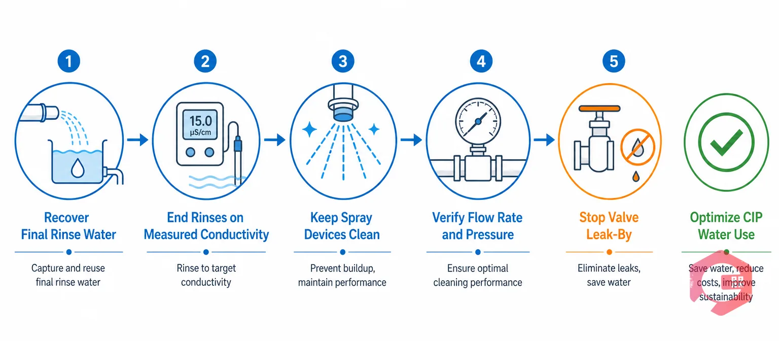 Five-step CIP optimization process to cut cleaning water safely | Cryotos