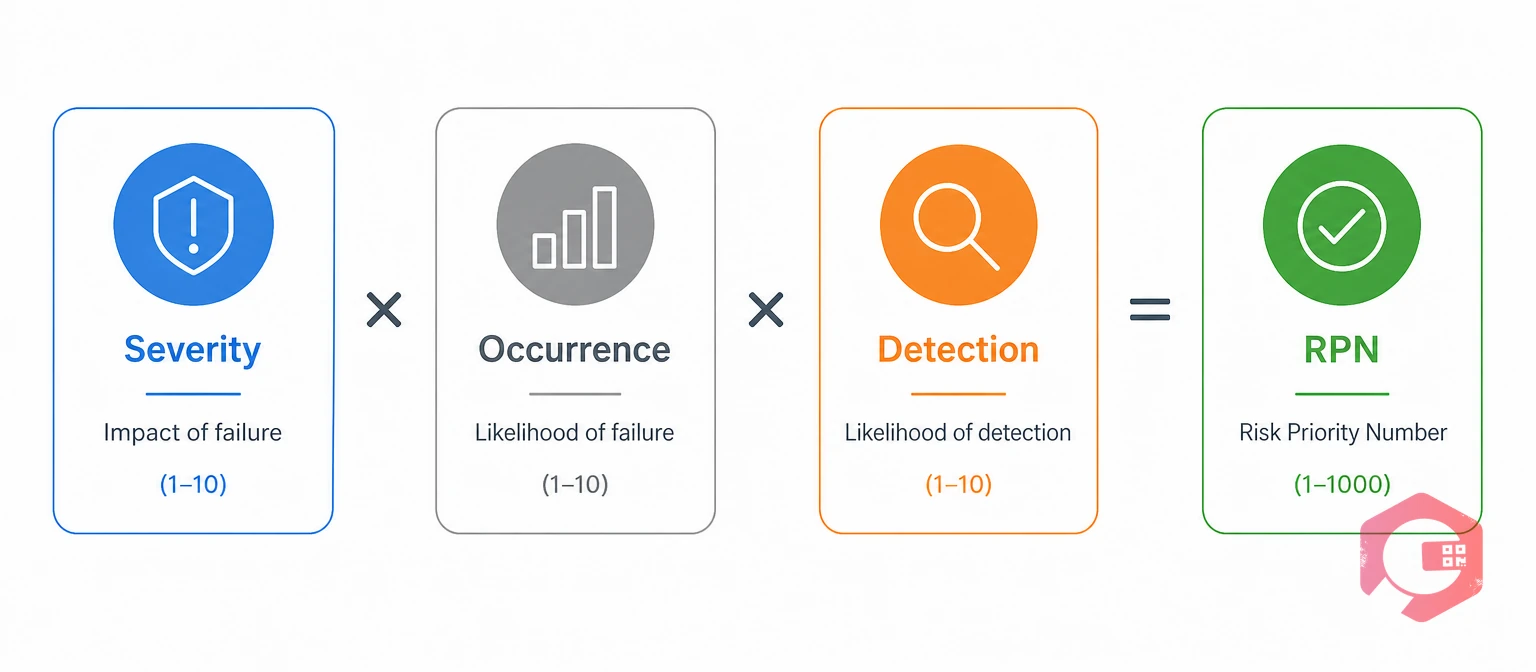 FMEA risk priority number: Severity times Occurrence times Detection equals RPN | Cryotos