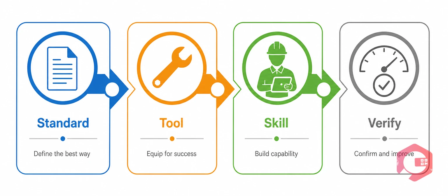 Standard, Tool, Skill, Verify framework for a precision maintenance program | Cryotos