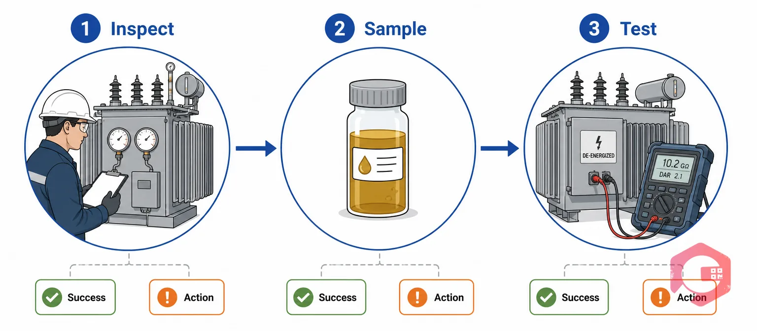Three-layer transformer care method: inspect, sample, test | Cryotos