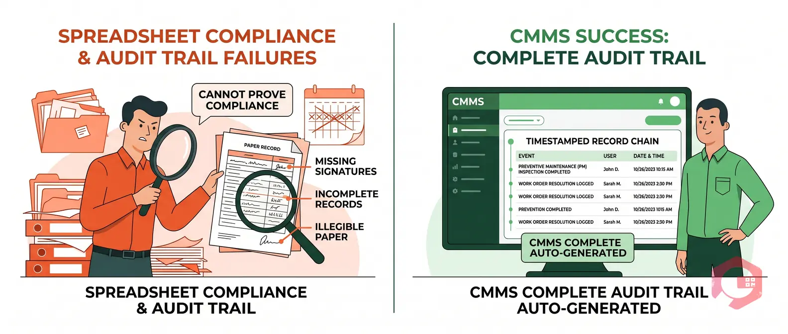 Spreadsheet Compliance Audit Trail Failures | Cryotos