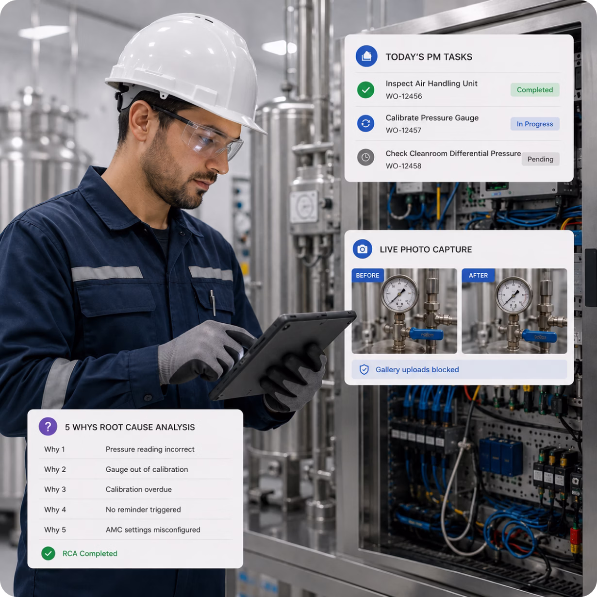 Maintenance Technician Cryotos CMMS speeds up GMP documentation for technicians