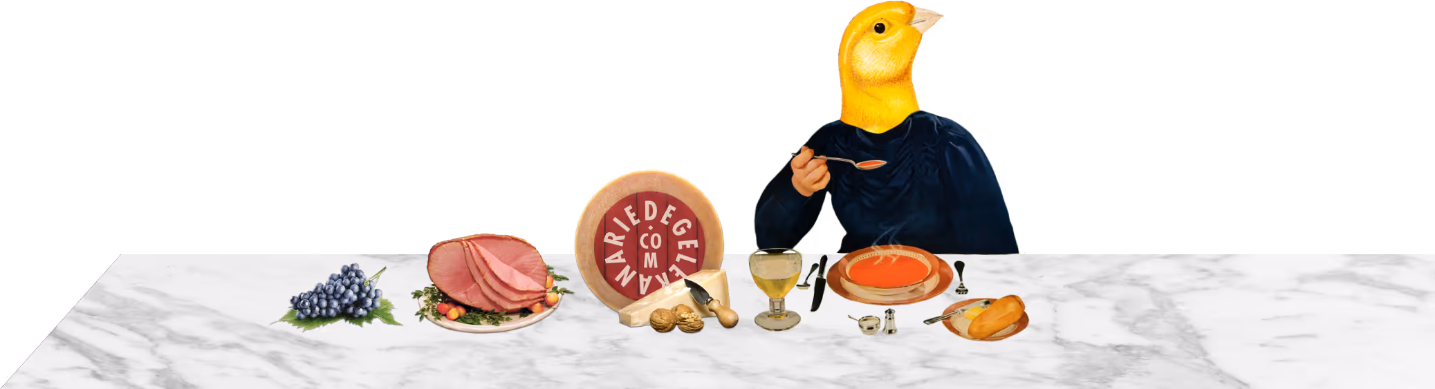 De Gele Kanarie aan tafel