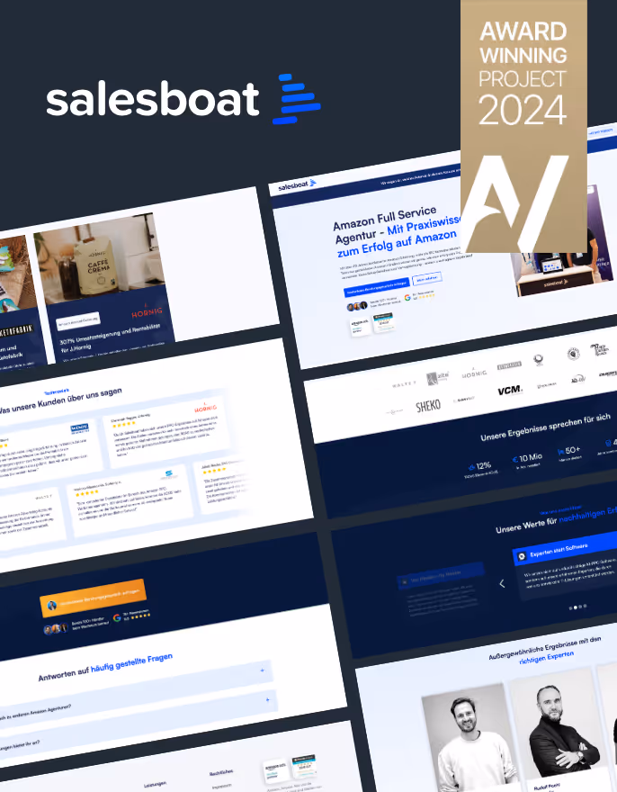 Mockup der Salesboat Website