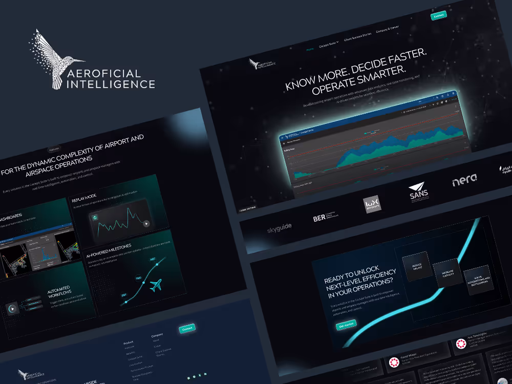 Aeroficial Intelligence aus Graz, Website Mockup
