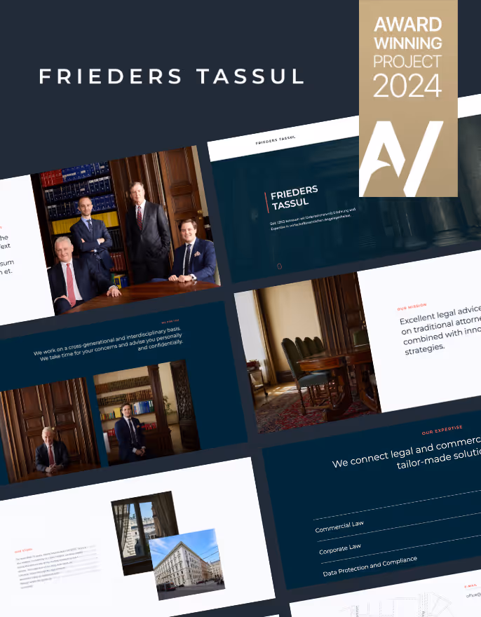 Mockup of the Frieders Tassul Website