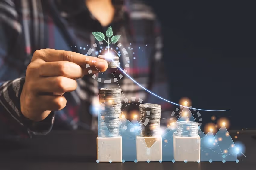 businesswoman cultivating growth