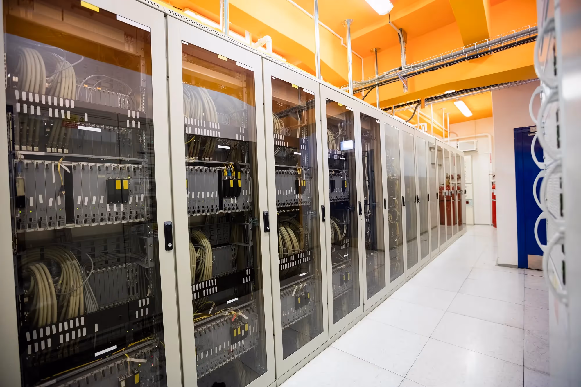 Row of server computers