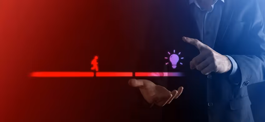 a business person coming up with an idea