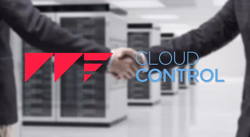 Photo of businessmen shaking hands with Maxima Consulting logo and Cloud Control Solutions logo.