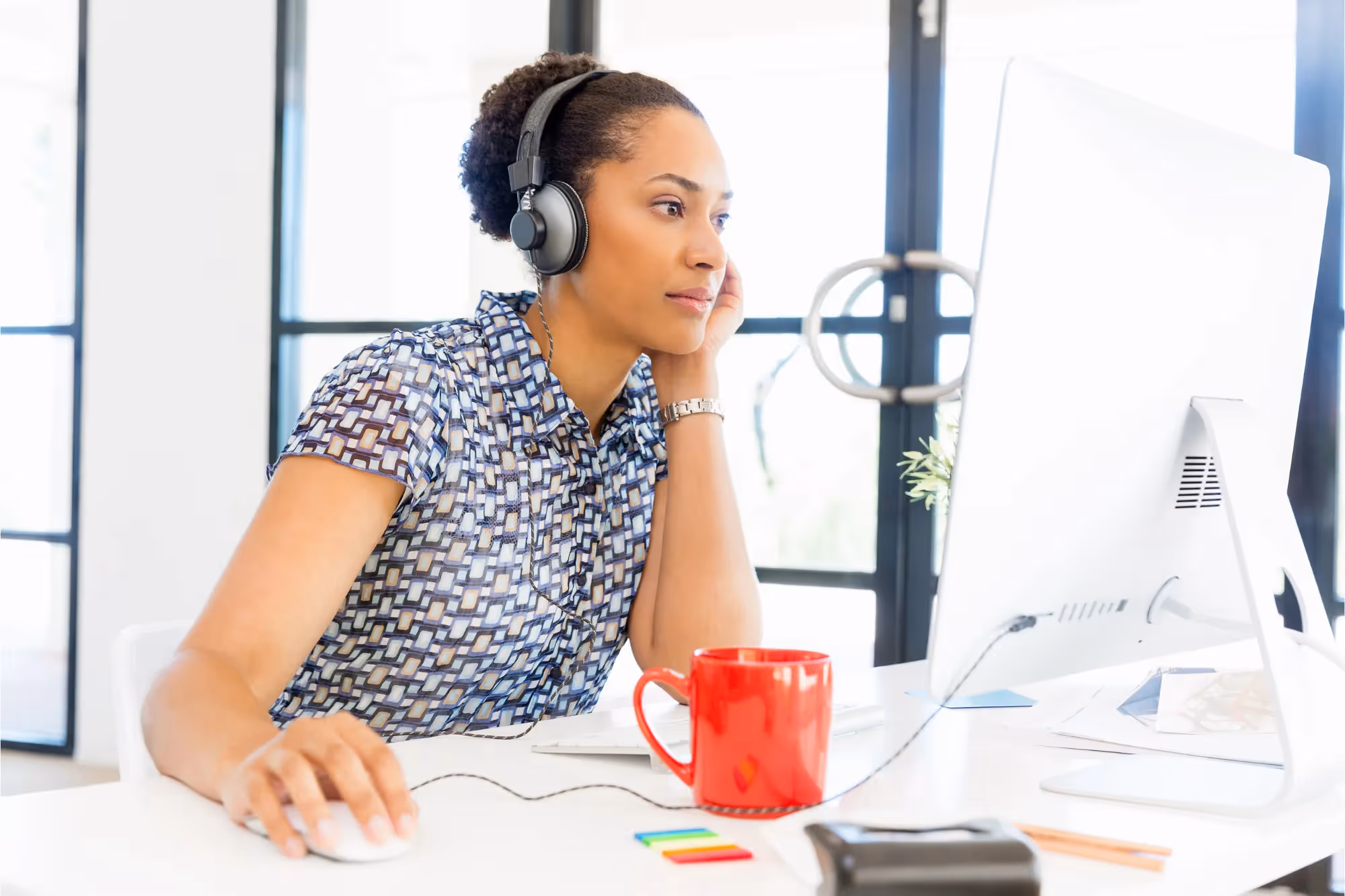 Woman looking for a job online