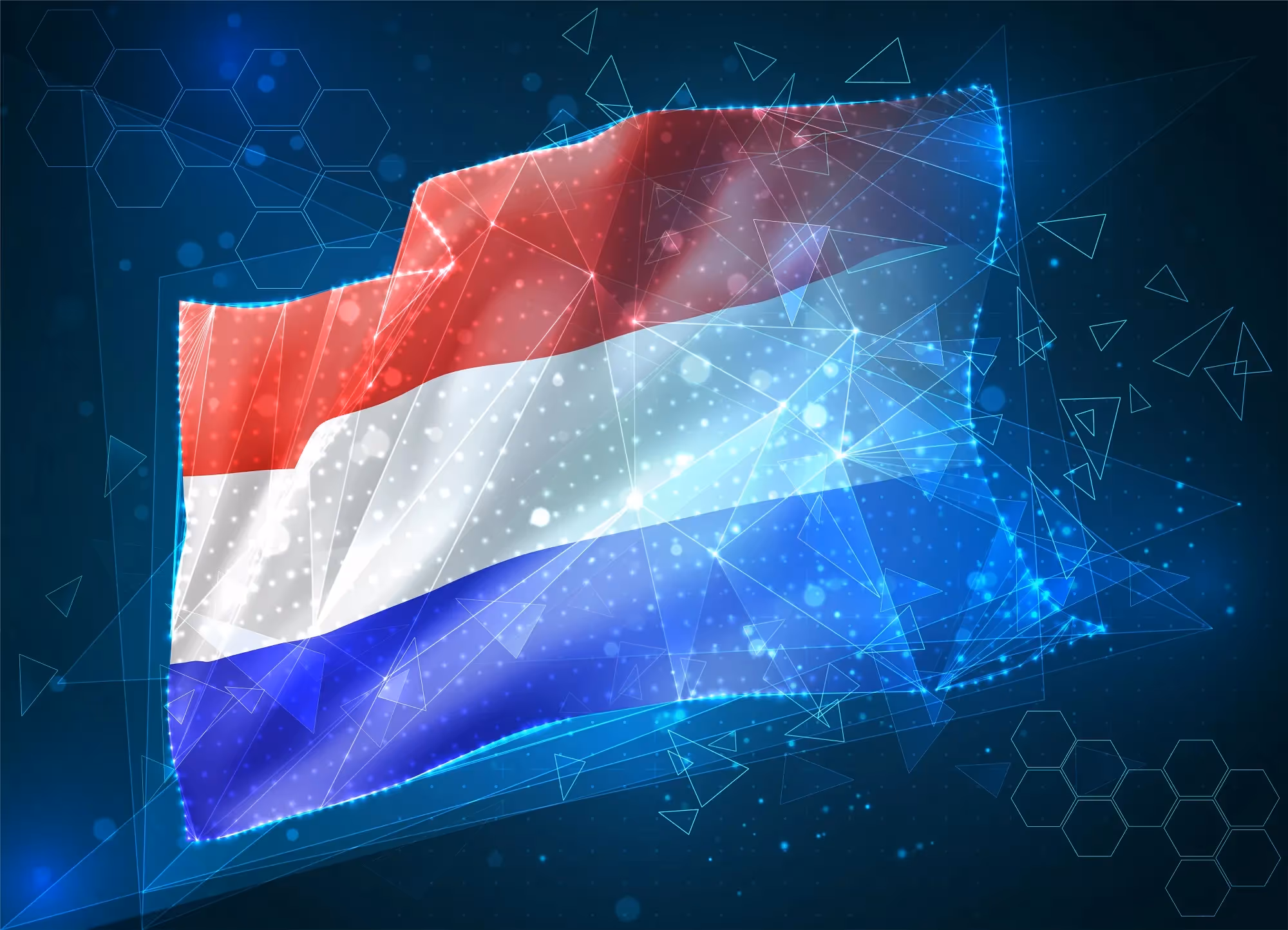 The digital depiction of The Netherlands flag