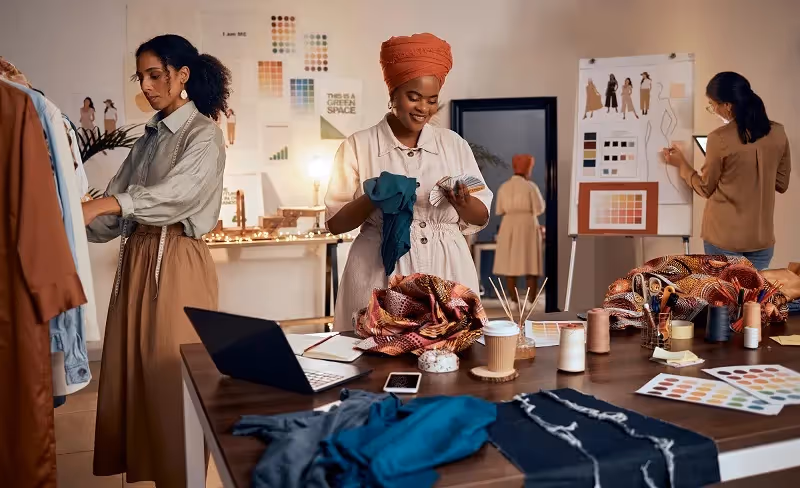 Fashion small business using technology in their work