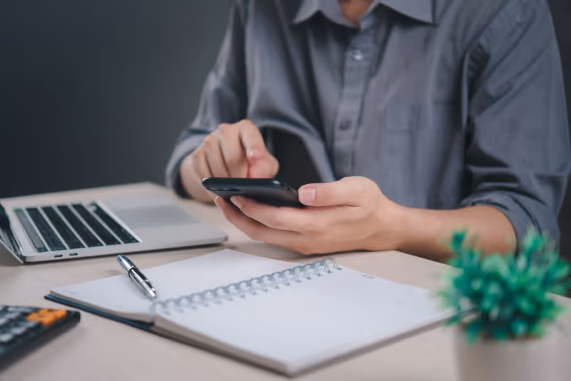 An employee using 2-step verification to access sensitive data