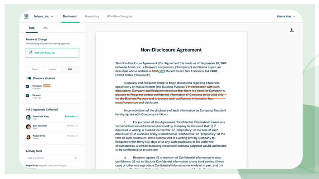 Ironclad CLM - Contract drafting and redlining