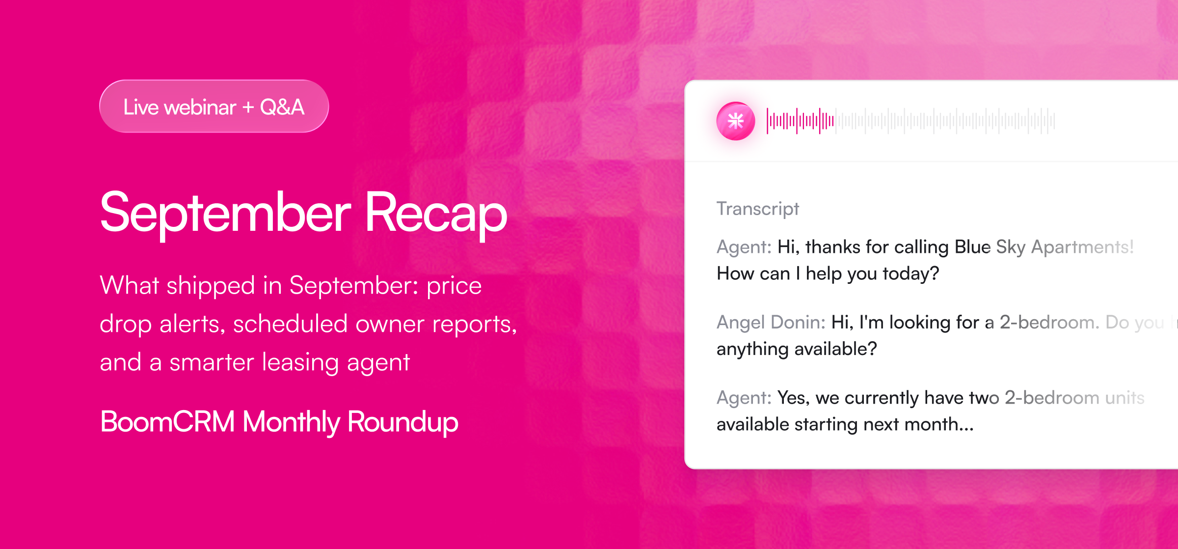 BoomCRM Monthly Roundup: September Recap