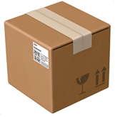 Trusted delivery icon of a cardboard box