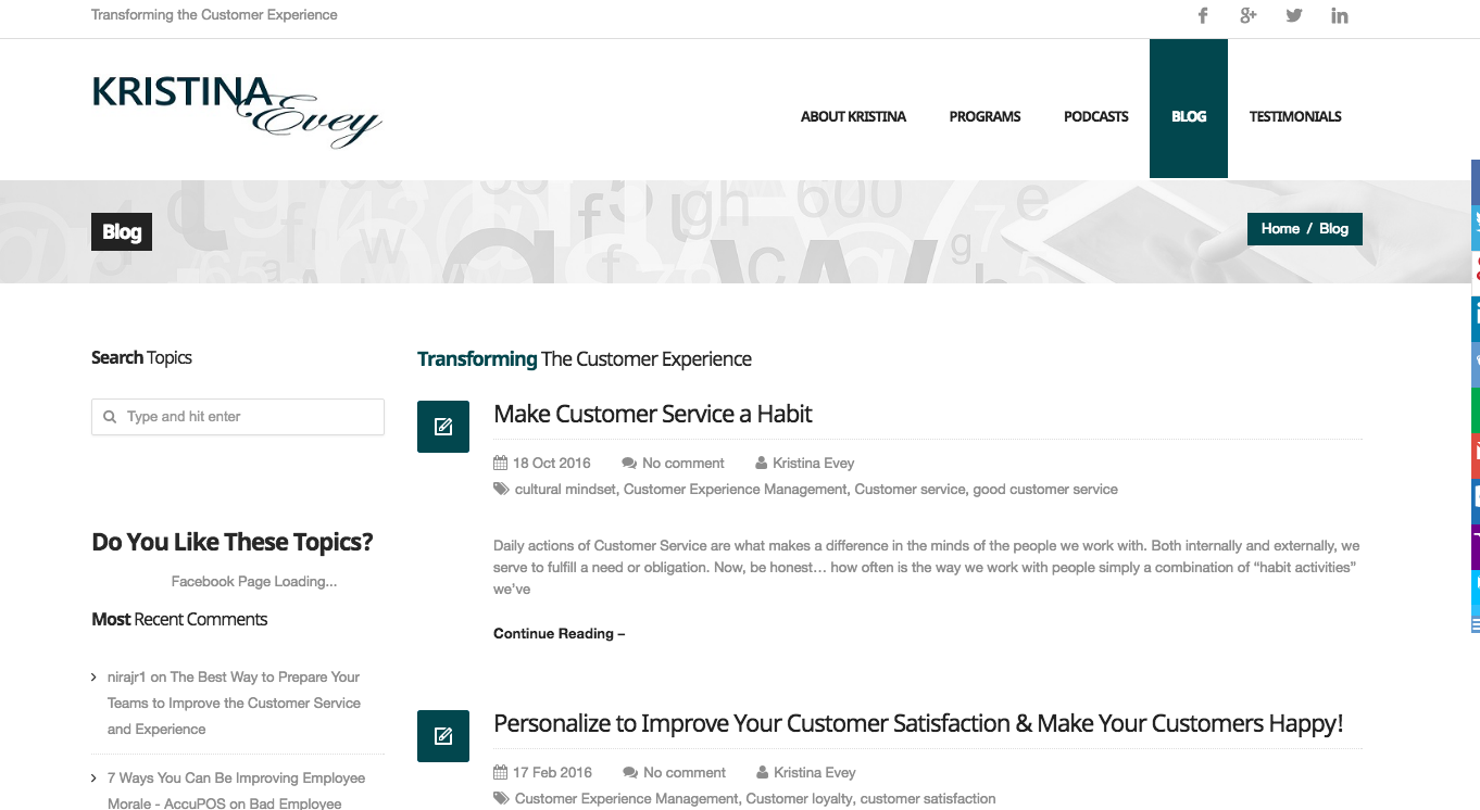 Kristina Evey CX Blog