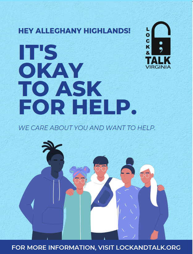 Cartoon socially diverse people. Blue text and blue background.